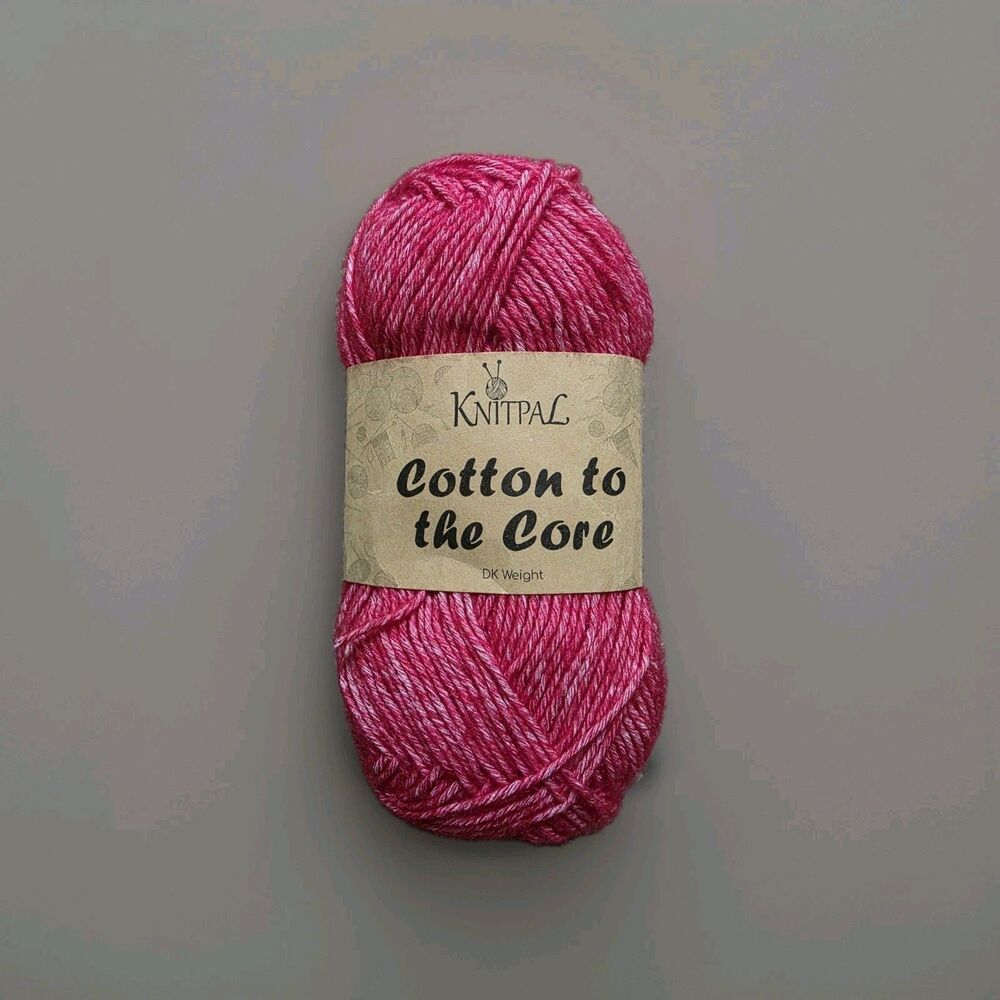 KnitPal Cali Cotton Yarn Skein 50g 142yards Carnation Pink 78% Cotton Knitting